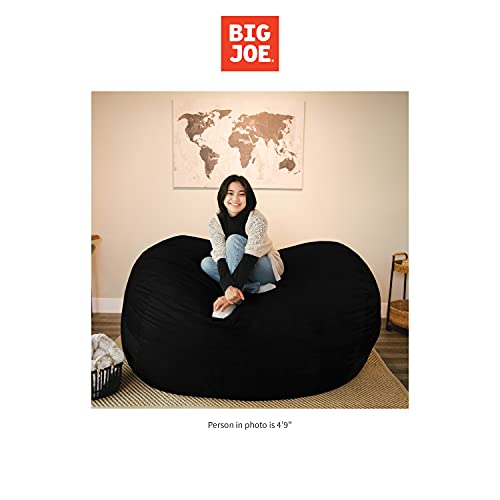 Big Joe Fuf XL Foam Filled Bean Bag Chair with Removable Cover, Black