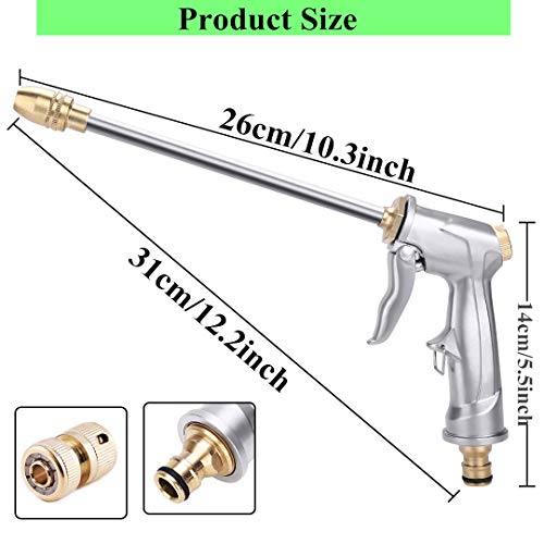 bopopo Jet Garden Hose Sprayer Gun Metal High Pressure Pistol Grip Nozzle Tool,360Â° Rotaing Adjustmen Leak Proof Grip Spray for Car Washing,Plants Watering,Pets Shower,Cleaning Housework