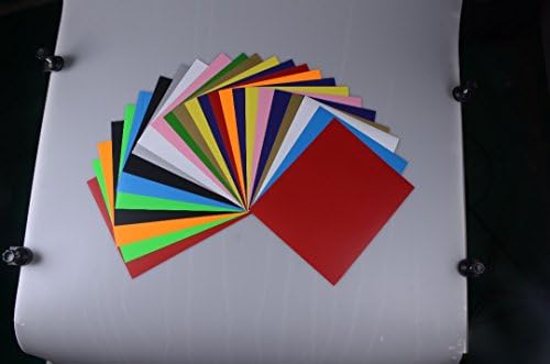Heat Transfer Vinyl Bundle | HTV | 12”X10” | Set of 12 sheets &amp; 1 bonus Teflon Sheet for Iron On for T-shirts, garments bags and other fabrics | Best for Cricut Silhouette Cameo with Heat Press