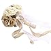 Faylapa Wedding Bridal Bouquet Crystal Pearl Lace White Bridal Bridesmaid Rustic Hand Flowers for Wedding, Engagement, Marriages Valentine's Day