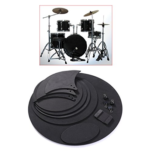 Abicial 10pcs Bass Snare Drum Sound Off Mute Silencer Drumming Rubber Practice Pad Set - Thumbnail 3