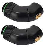 Bitspower G 1/4" Matte Black Dual Rotary 90 Degree IG 1/4" Adapter 2 Pack