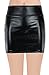JustinCostume Women's Shiny Metallic Liquid Short Mini Skirt
