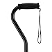 NOVA Designer Walking Cane with Offset Handle, Lightweight Adjustable Walking Stick with Carrying Strap, Black