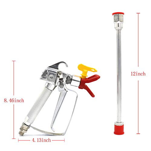HYDDNice Airless Paint Spray Gun with 517 Tip Swivel Joint & 12 Inch