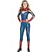Costumes USA Light-Up Captain Marvel Halloween Costume for Women, Large (10-12), Includes Jumpsuit and Illuminated Crest