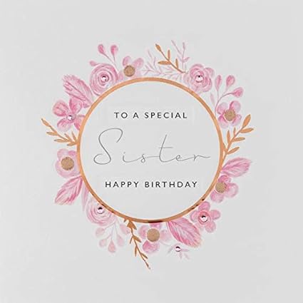 Janie Wilson Biglietto Di Auguri Di Compleanno Con Foglia Di Rame Per Sorella Speciale In Cellophane Cle14 Amazon It Cancelleria E Prodotti Per Ufficio