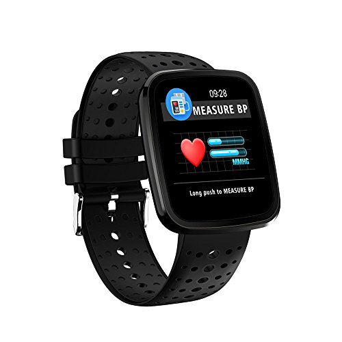 Fitness tracker with Heart Rate monitor,Smart Bracelet Blood Oxygen Pressure Monitor sport watch for IOS Android Smartphones(Black) - Thumbnail 6