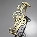 Q&Q Fashion Retro Gold Plated Victorian Vintage Skeleton Key Heart Cross Bridal Steampunk Cuff Bracelet Bangle