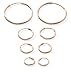 4-Pairs Cartilage/Nose/Lips Sterling Silver 925 Small Endless Hoop Earrings 10mm, 12mm, 14mm & 20mm