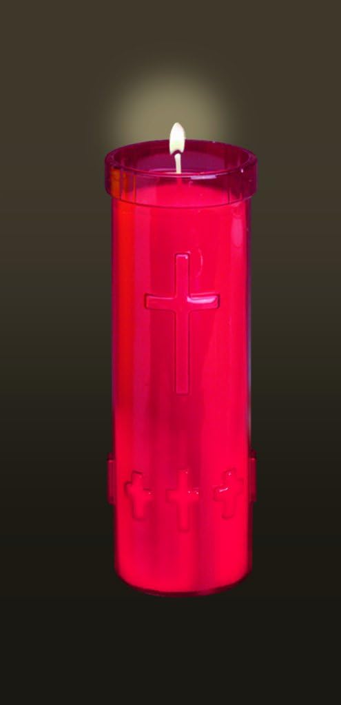 12-P Five Day Free Standing Devotional Candles (Red)