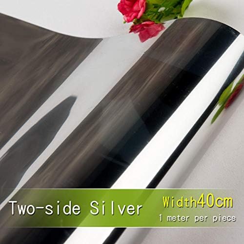 LYEXO Mirror Silver Solar Window Film Insulation Uv Reflective One-Way Privacy Car Office Home Decoration@2Side Sliver_40X100
