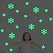 Christmas Snowflakes Wall Decals Decorations Glow in the Dark, Feskin Snow Flowers Window Stickers for Xmas Party Kids Home Room Decor