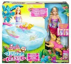 Color Changing Barbie Swimming Pup Pool Playset