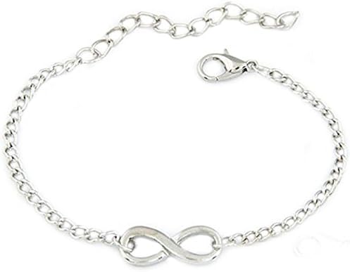 Lovely Chic Punk Metal Infinite Chain Bangle Girl Vintage Infinity Sign Bracelet silver