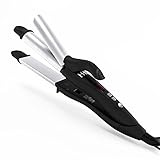 JINRI 2 in 1 Travel Hair Straightener And Curler Flat Iron Curling Iron With Adjustable Digital Temp,Dual Voltage,Silver