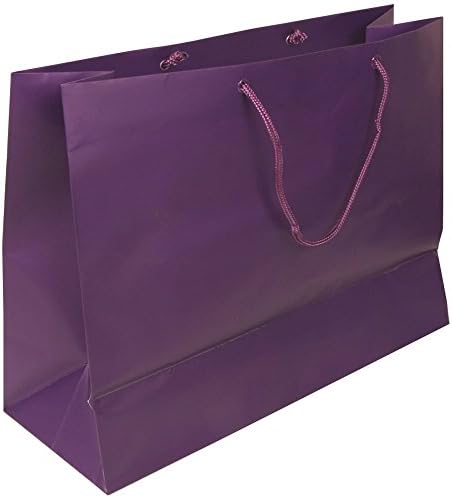 JAM Paper Gift Bag - Large Horizontal - 16" x 12" x 6" - Purple Matte - Sold Individually
