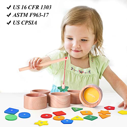Montessori Wooden Toys for 1 2 3 Years Old Boys Girls, Color Sorting