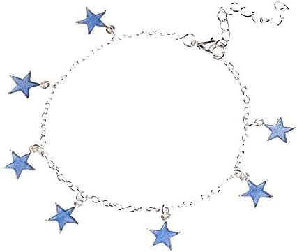 AOHANG Light Up Anklets Blue Fluorescent Jewelry Glow in the Dark