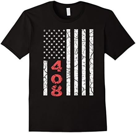 California T-Shirt Area Code 408 Shirt / USA Flag T-Shirt