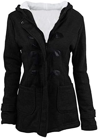 FUDYNMALC Women Autumn Winter Thicken Full Fleece Cotton Hooded Coat Pea Jacket Keep Warm Long Slim Parka Clasic