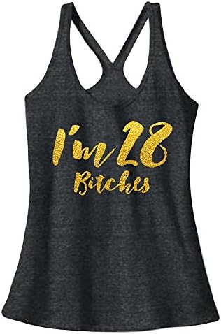 Custom It's My Birthday Bitches Racerback Tank Top. Exclusive by Urban Smart Wear (S, Black)