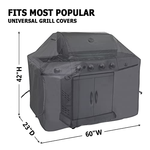 iCOVER Grill Cover, 600D Heavy Duty with Mesh Air Vent, 60 inch