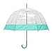 Clear Bubble Umbrellas Green Trim, Transparent Umbrella, Dome Shape Umbrella