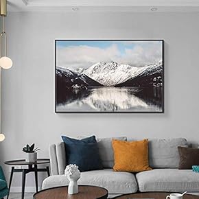 Floating Framed Canvas Wall Art for Living Room, Bedroom Winter Snow Vintage Canvas Prints for Home Decoration Ready to Hang - 16x24 inches