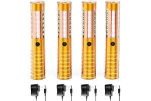 HOLDLAMP 4 PCS Strobe Baton Light Led Bottle Service Sparklers Rechargeable Handheld Light for Liquor Bottles Christmas Night Club Wedding Party Concert Event Outdoor Gold