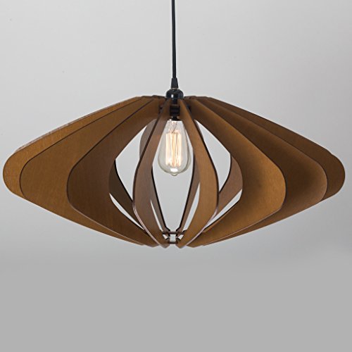 Wood Pendant Light - Modern Chandelier Lighting - Hanging Dining Lamp - Ceiling Light Fixture - Geometric Lamp - Minimal - Contemporary