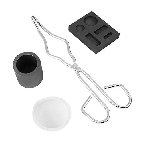 High Purity Graphite Crucible + Tong + Bowl + Combo Ingot Torch Melting Kit Tool Mould Set