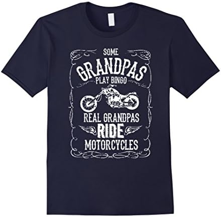 Men's Real Grandpas Ride Motorcycles T-Shirt Large Navy