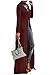 Aifer Women Sexy Long Sleeve Open Front Split Maxi Dress Tunic Tops