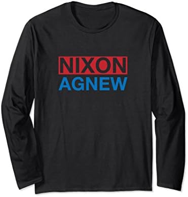 Unisex Vintage Nixon Agnew Campaign Long Sleeve T-Shirt Large Black