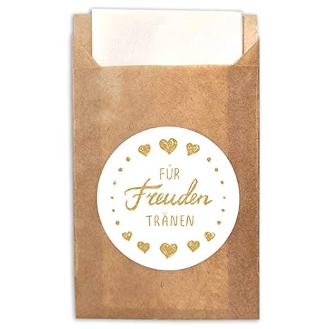 Stilvolle Flachbeutel Fur Taschentucher Mitgebsel Schmuck Plantvibes 100 Umschlage 100 Freudentranen Sticker Im Vintage Stil Fur Die Hochzeit Aufkleber Papiertuten Aus Schonem Naturpapier