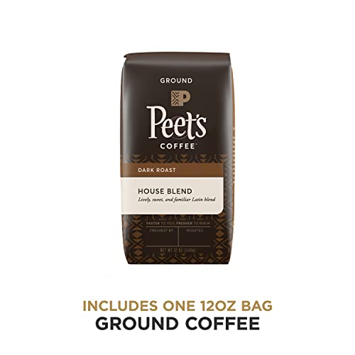 Peet's Coffee, Dark Roast Ground Coffee House Blend 12 Ounce Bag