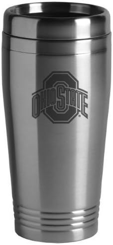 Amazon Com Lxg Ohio State University 16 Ounce Travel Mug Tumbler Silver Kitchen Dining