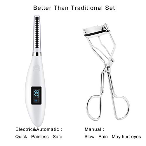 Easkep Heated Eyelash Curler, Electric USB Rechargeable Eye Lashes Curling Comb Quick Heating Long Lasting Natural Eyelash Curler