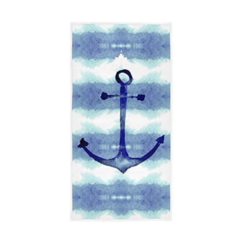 Watercolor Nautical Anchors Sea Soft Hand Towels 30x15,Decorative