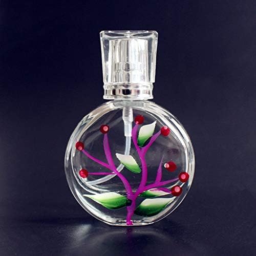 Lessonmart 1PC Handmade 20ml 30mL Glass Empty Perfume Bottles with Flower Decoration Spray Glass Refillable Bottle Atomizer