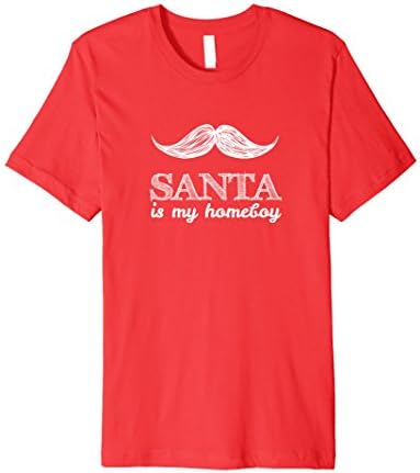 Mens Santa Shirt Santa Is My Homeboy Funny T-Shirt Gifts Medium Red