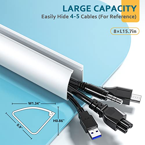 125.6in Corner Cable Concealer, Delamu Wire Covers for Cords, Corner