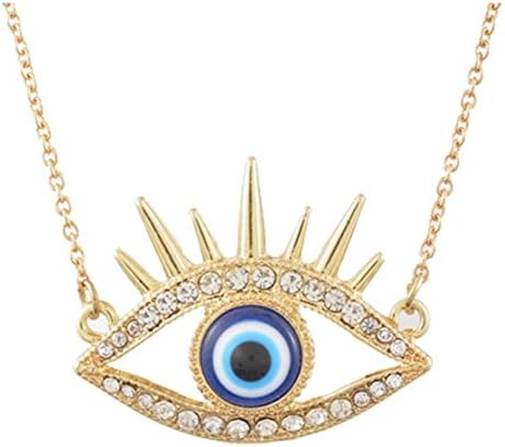 Mr Rabbit Hot Sales Of Turquoise Rhinestone Evil Eye Pendant Necklace