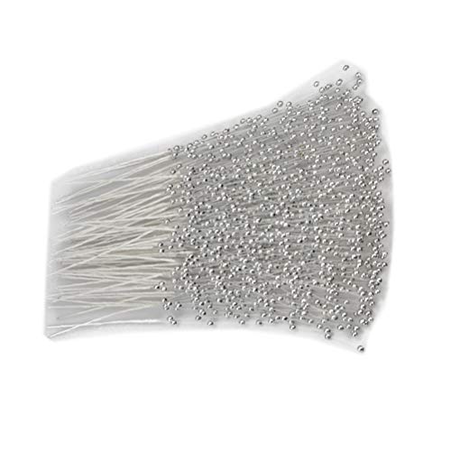 Canjoyn 100 Stems Pearl Sticks Beading on Wire Stems for DIY Garland Bridal Wedding Pearl Bouquet Home Party Decor Craft (Silver)