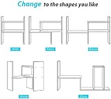Hossejoy Wood Adjustable Bookshelf Bookcase White Expandable Desktop Storage view 5