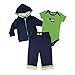 Yoga Sprout Hoodie, Bodysuit, and Pants Set, Turtle, 0-3 Months
