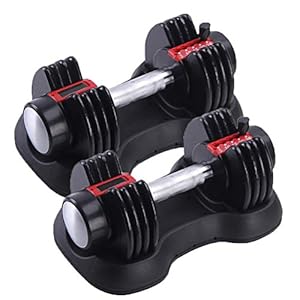 XYZLEO Dumbbells 2pc Set Adjustable Weights Dumbbells 50lb Fitness Men Woman Intelligent 5 Gears Weights 1S Quick Automatically Adjustment Anti-Bump Steady Safety Dumbells (11.36kg *2)