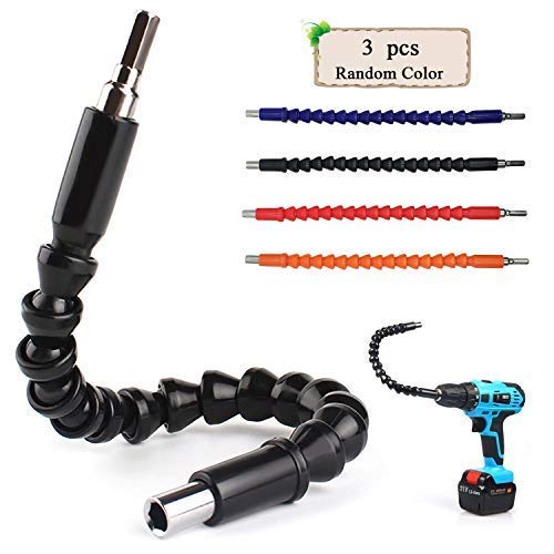 3 Pack Drill Bit Extension, 11.8 inch Flexible Screwdriver Power Soft Shaft Set With Screw Bits Holder, Magnetic Hexagon Flex Drive Tip For Computer Chassis, Electrical Cabinets, Furniture - Thumbnail 3
