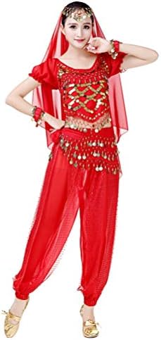 Women's Belly Dance Dress Set Sequins Fringe Tassels Halloween Carnival Costume (2pcs / 3pcs / 4pcs / 5pcs)